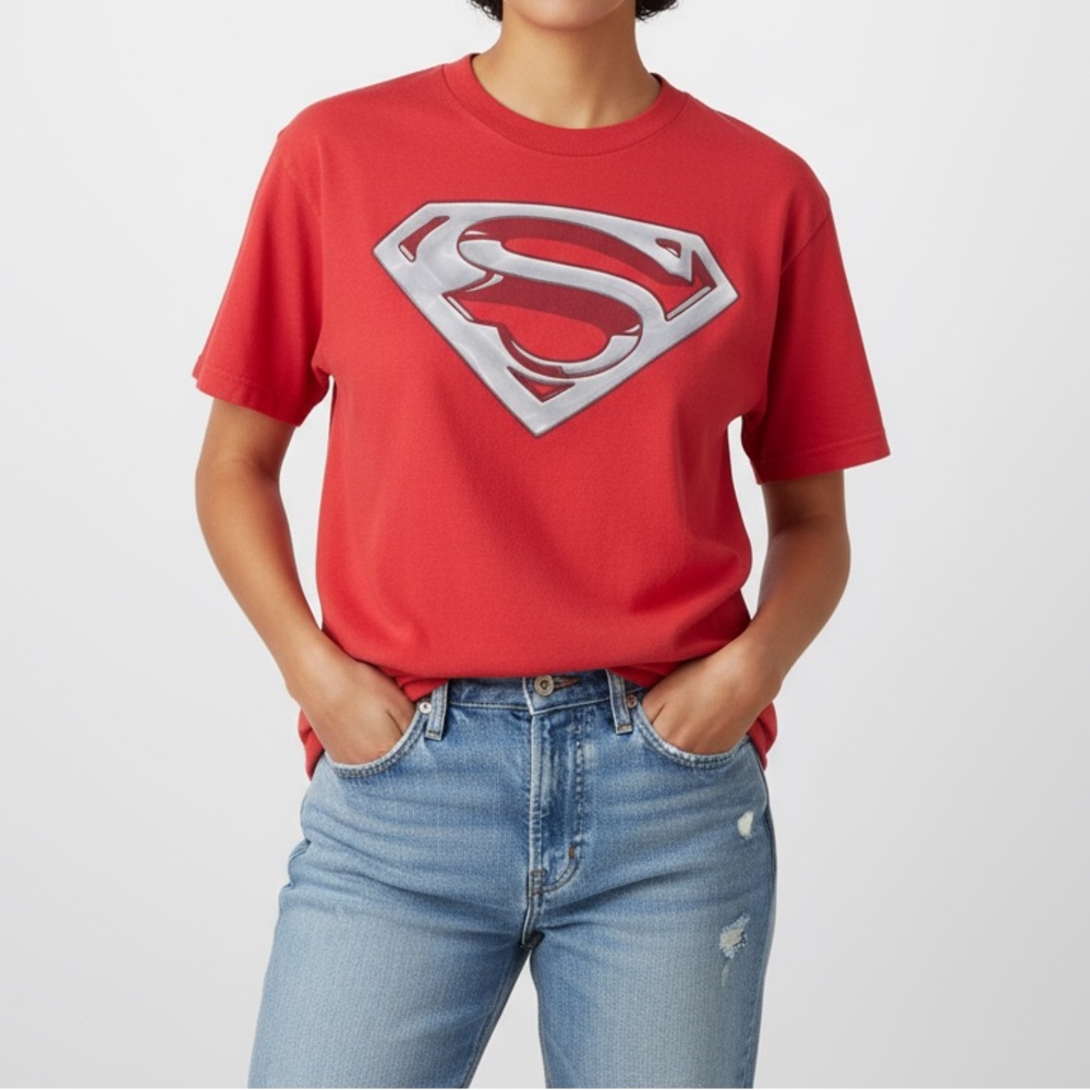 Vintage DC Comics Red Superman Emblem Tee